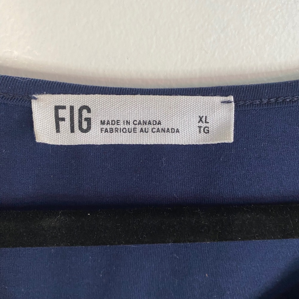FIG Clothing Navy Blue Top XL Recycled Polyester Lyocell Elbow‎ Sleeve - Picture 5 of 6